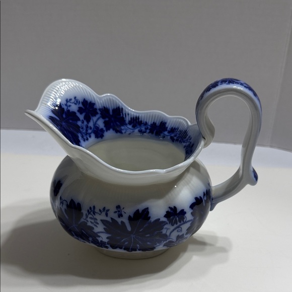 Antique Vinranka Pitcher by Gefle blue and white ceramic